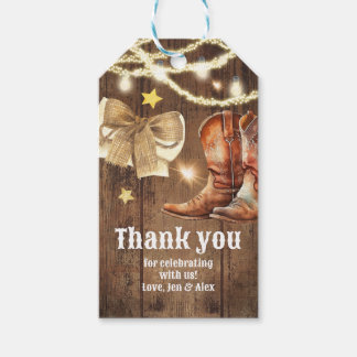 Tag der Aufdeckung von Stiefeln oder Bögen Geschenkanhänger