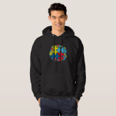 Tag der Autismusaufklärung Vintage Puzzle Autismus Hoodie (Vorne ganz)