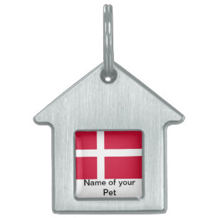 Tag der Begleiter mit der Flagge Dänemarks Tiermarke