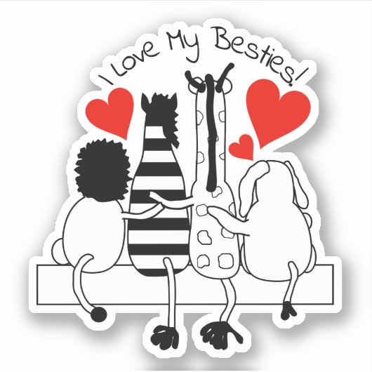 Tag der besten Freunde Aufkleber (Vorderseite)