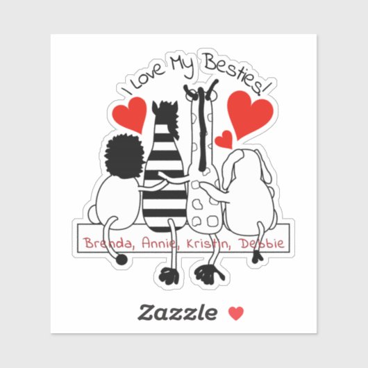 Tag der besten Freunde Aufkleber (Blatt)