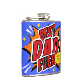 Tag der besten Vater je Comic Superhero Fathons Flachmann (Rechts)