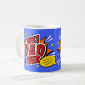 Tag der besten Vater je Comic Superhero Fathons Kaffeetasse (Vorderseite Links)
