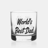 Tag der besten Vater-Schwarztexte Whiskyglas (Rückseite)