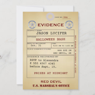 Tag der Beweisaufnahme Halloween Spooky Spaß Merkw Einladung