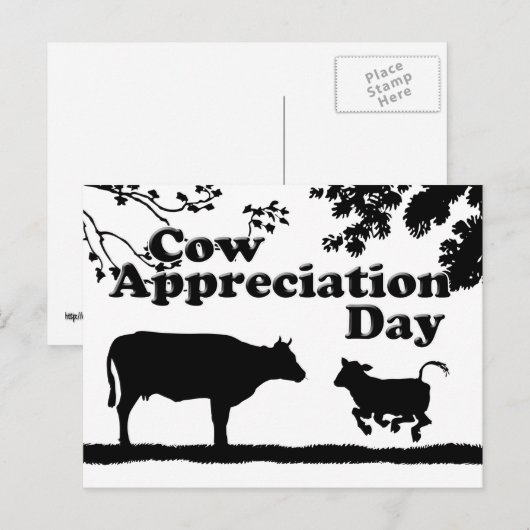 Tag der Bewertung der Kuh Postkarte (Vorne/Hinten)