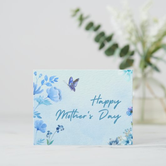 Tag der Blauen Mutter Postkarte (Stehend Vorderseite)