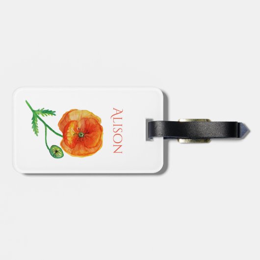 Tag der Blume Red Poppe Gepäckanhänger (Rückseite horizontal)