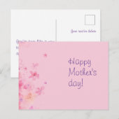 Tag der Blume Rosa Aquarell Postkarte (Vorne/Hinten)