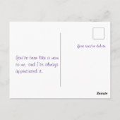 Tag der Blume Rosa Aquarell Postkarte (Rückseite)