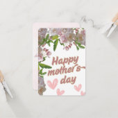 Tag der Blume Rosa Karte (Vorderseite/Rückseite Beispiel)