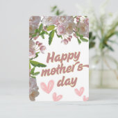 Tag der Blume Rosa Karte (Stehend Vorderseite)