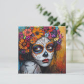 Tag der bunten kulturellen Ansammlung der Toten Einladung (Stehend Vorderseite)