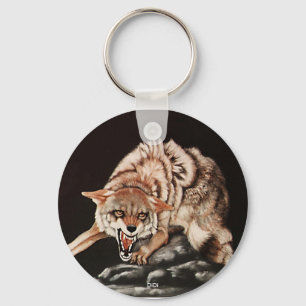 Tag der Coyote, Gemälde von DiDi Schlüsselanhänger