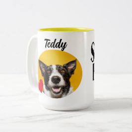 Tag der Custom Vathers Funny Hund Zitat & Foto/Nam Zweifarbige Tasse