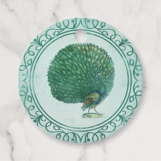 Tag der Dekoration Vintager Pfauenschächte Geschenkanhänger (Vorderseite)