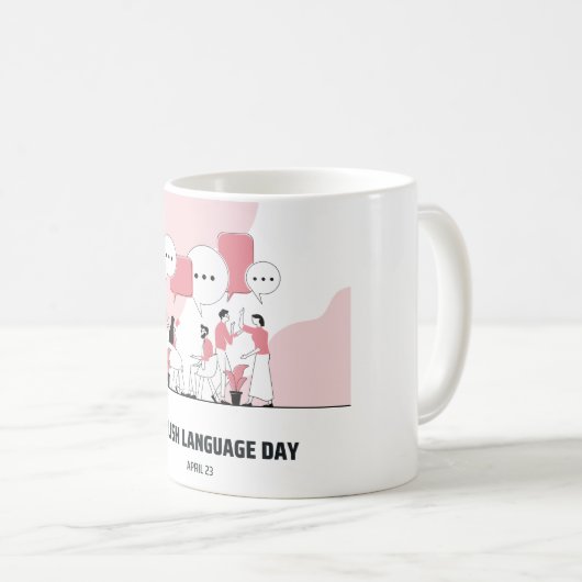 Tag der englischen Sprache Kaffeetasse (VorderseiteRechts)
