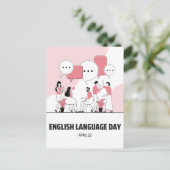 Tag der englischen Sprache Postkarte (Stehend Vorderseite)