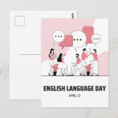 Tag der englischen Sprache Postkarte (Vorne/Hinten)