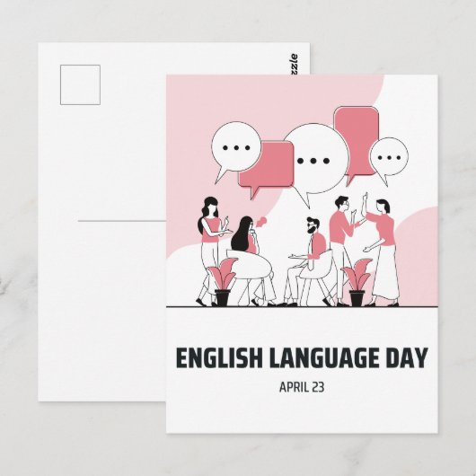 Tag der englischen Sprache Postkarte (Vorne/Hinten)