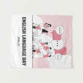 Tag der englischen Sprache Wandteppich (Vorderseite (Horizontal))