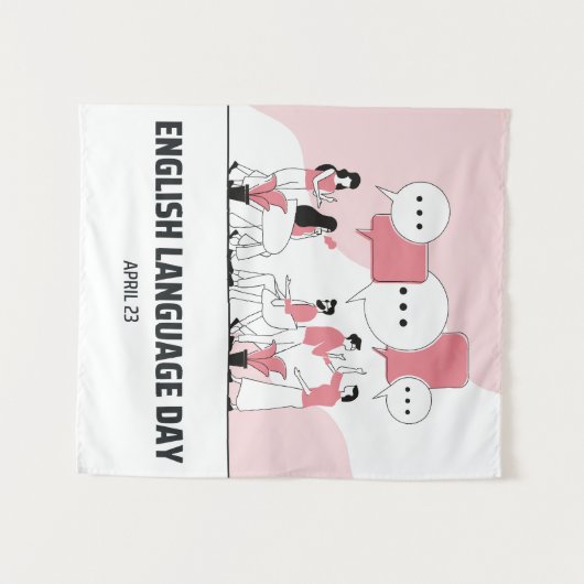 Tag der englischen Sprache Wandteppich (Vorderseite (Horizontal))