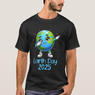 Tag der Erde 2025 Dabbing Planet Globus Grafik T-Shirt