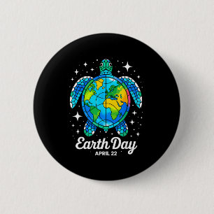 Tag der Erde 2026 Erde Meer Tag der Erde Schildkrö Button
