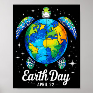 Tag der Erde 2026 Erde Meer Tag der Erde Schildkrö Poster