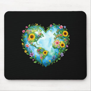 Tag der Erde 2026 florales Herz Planet Mutter Mousepad