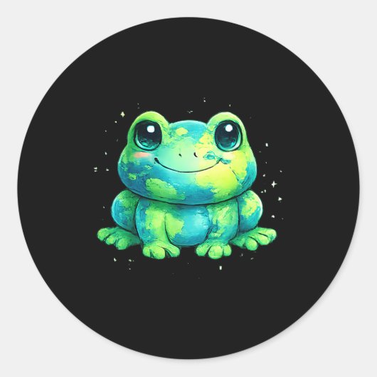 Tag der Erde 2026 Froschkunst Runder Aufkleber (Vorderseite)