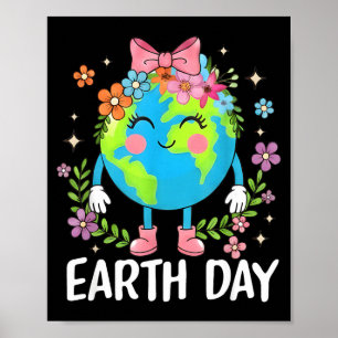 Tag der Erde 2026 Schleife Planet floral Erde Lieb Poster