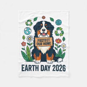Tag der Erde 2026 Süßer Berner Sennenhund Schützen Fleecedecke