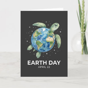 Tag der Erde 22. April Schildkröte Slogan rette de Karte