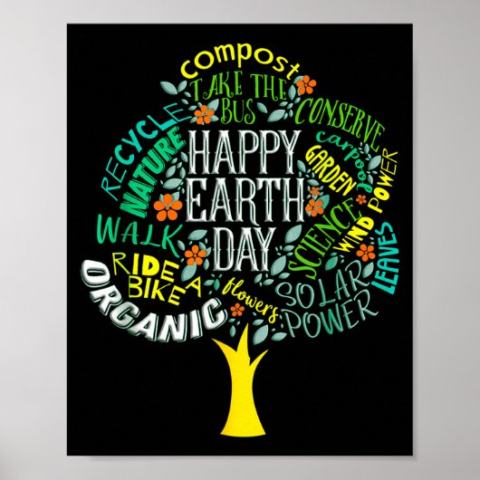 Tag der Erde Baum rettet Erde Inspiration Poster (Vorne)
