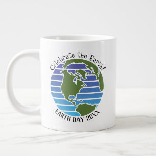 Tag der Erde Blaue Grüne Globus Karte Planet Jumbo-Tasse