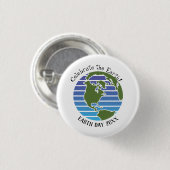 Tag der Erde Blaugrüner Globus Karte Planet Button (Vorne & Hinten)