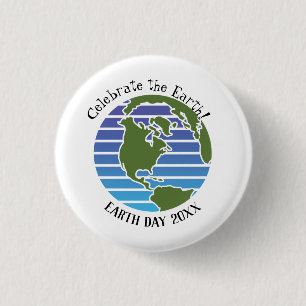 Tag der Erde Blaugrüner Globus Karte Planet Button