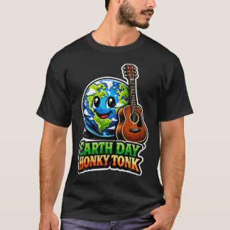 Tag der Erde Country-Musik Gitarre Globus Umweltfr T-Shirt