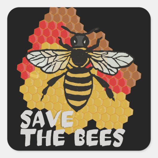 Tag der Erde, die Bienen Gerettet Quadratischer Aufkleber (Vorderseite)