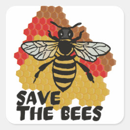 Tag der Erde, die Bienen Gerettet Quadratischer Aufkleber