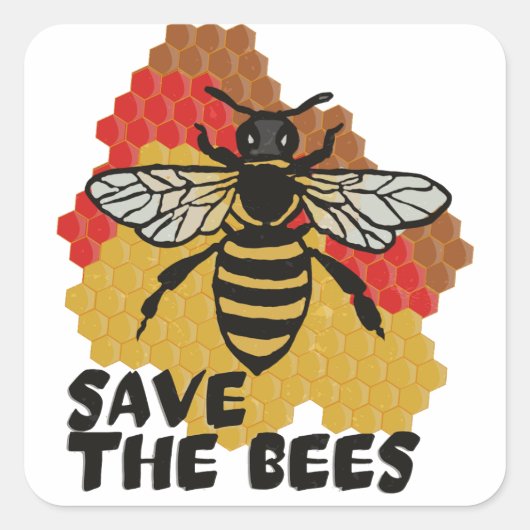 Tag der Erde, die Bienen Gerettet Quadratischer Aufkleber (Vorderseite)