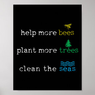 Tag der Erde - die Bienen Meer und Pflanze Bäume s Poster