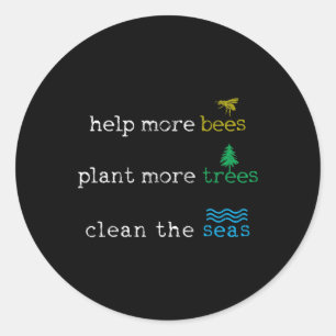 Tag der Erde - die Bienen Meer und Pflanze Bäume s Runder Aufkleber