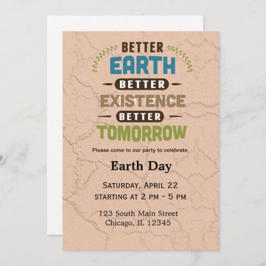 Tag der Erde Einladung (Vorne/Hinten)