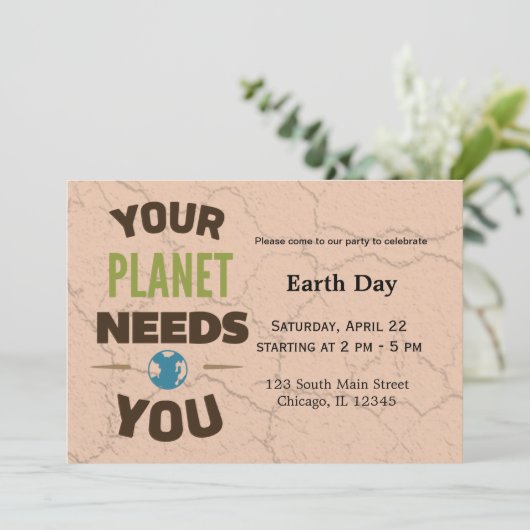 Tag der Erde Einladung (Stehend Vorderseite)
