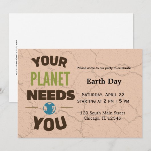 Tag der Erde Einladung (Vorne/Hinten)