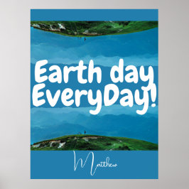 Tag der Erde, gehen Sie grüne, elegante Kunstwisse Poster