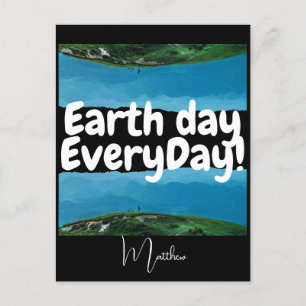 Tag der Erde, gehen Sie grüne, elegante Kunstwisse Postkarte