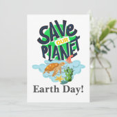 Tag der Erde, grün, Rett unseren Planeten (Stehend Vorderseite)